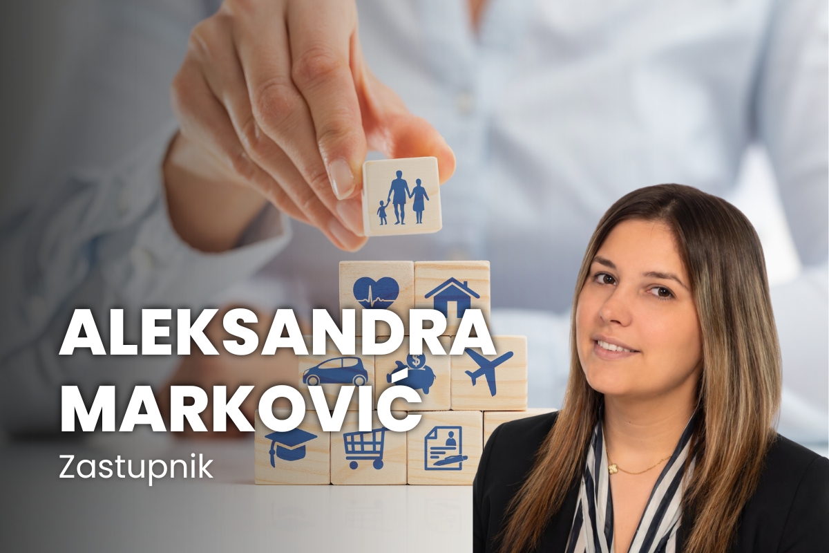 Žena u modernoj ilustraciji finansijske i zdravstvene sigurnosti porodice