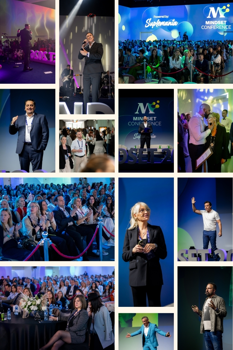 Kolaz sa inspirativnih predavanja i panela na Mindset Conference Belgrade 2026 o ličnom razvoju